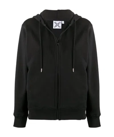 Kenzo Logo-print Jersey Hoodie In Black