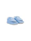 Kenzo Logo-print Leather Slippers In Blue