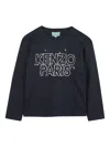 Kenzo Logo Print Long-sleeve Top In Black
