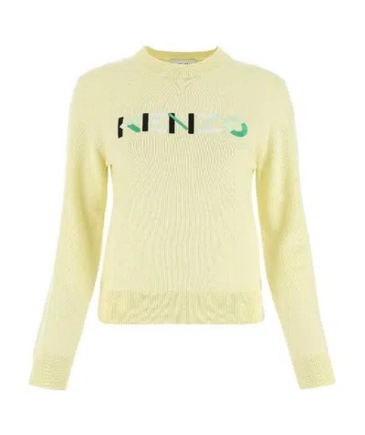 Kenzo Logo-print Long-sleeved T-shirt In Nude