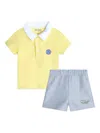 Kenzo Logo-print Mélange-effect Short Set In Grey