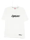 Kenzo Black Cotton T-shirt With Embroidered Tiger Logo In White