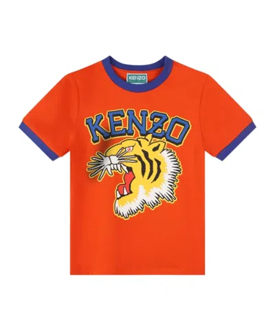 Kenzo Logo-print Organic-cotton T-shirt In Red