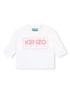 Kenzo Ivory T-shirt For Baby Girl With Logo In White