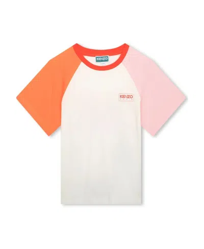 Kenzo Kids' Logo-print Organic Cotton T-shirt In White