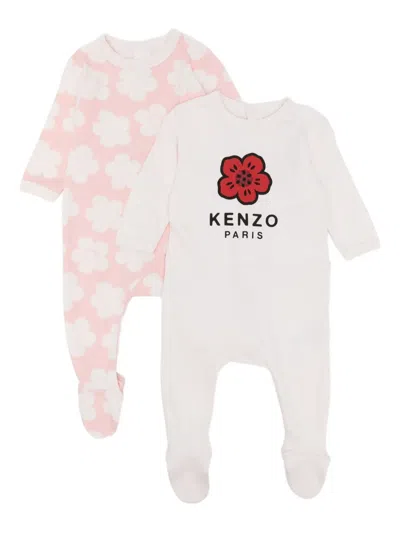 Kenzo Babies' Logo-print Pajamas (set Of Two) In Pink
