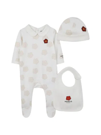 Kenzo Logo-print Patterned Babygrow Gift Set In White