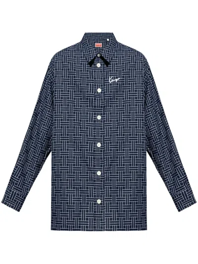 Kenzo Logo-print Shirt In Blue