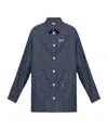 Kenzo Embroidered Logo Check Pattern Shirt In Blue