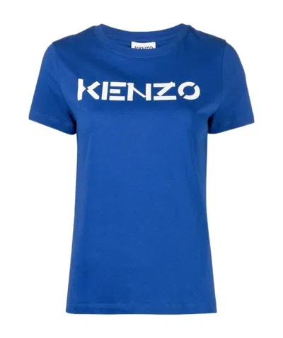Kenzo Logo Print Short-sleeve T-shirt In Blue