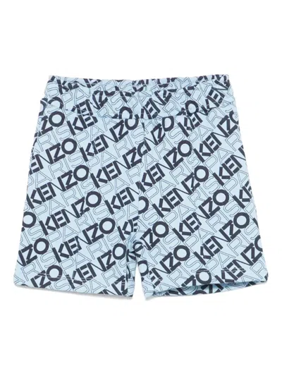 Kenzo Babies' Logo-print Shorts In Blue