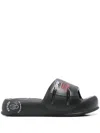 Kenzo Logo Puffer Slides In Black