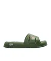 Kenzo Logo-print Slides In Green