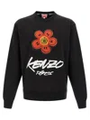 Kenzo Bold Floral Graphic Sweatshirt With Signature Logo In Black