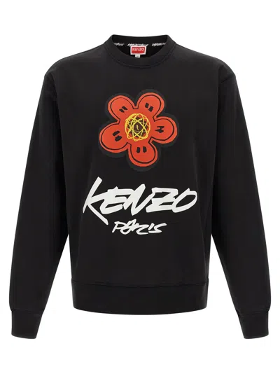 Kenzo Logo Print Sweatshirt In Black