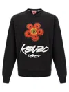 Kenzo Bold Floral Graphic Sweatshirt With Signature Logo In Black