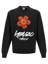 Kenzo Bold Floral Graphic Sweatshirt With Signature Logo In Black
