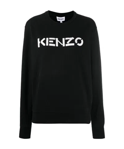 Kenzo Logo Print Sweatshirt In Black