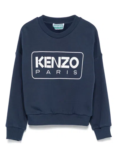 Kenzo Kids' Logo-print Cotton Sweatshirt In Blue