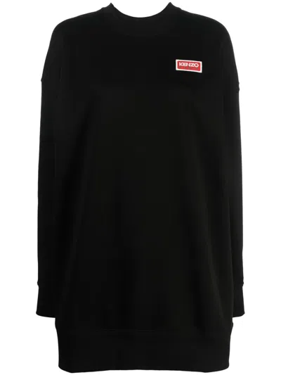 Kenzo Logo-print Sweatshirt Dress In Schwarz
