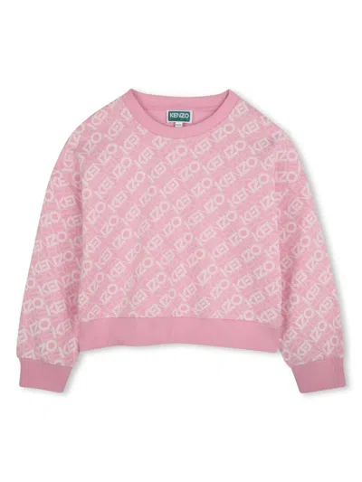 Kenzo Kids' Logo-print Sweatshirt In Pink