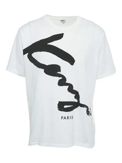 Pre-owned Kenzo Logo-print T-shirt In White