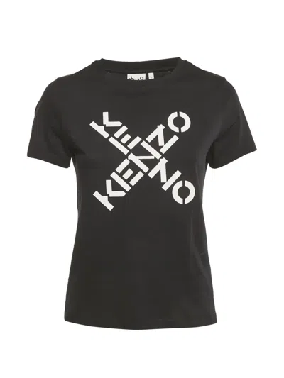 Pre-owned Kenzo Logo-print T-shirt In Black