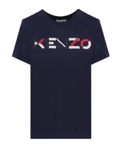 Kenzo Logo Print T-shirt In Black