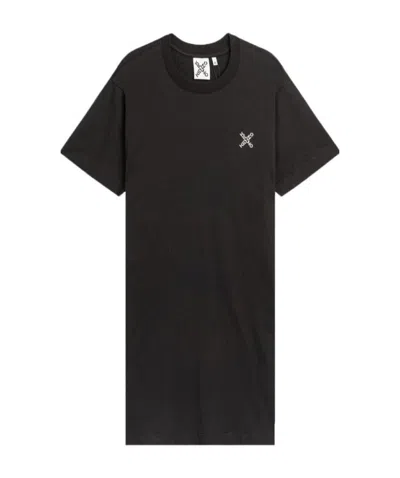 Kenzo Logo Print T-shirt Dress In Black