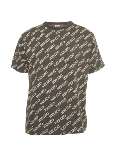 Pre-owned Kenzo Logo-print T-shirt In Gray