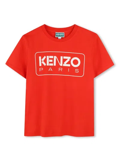 Kenzo Kids' Logo-print T-shirt In Red