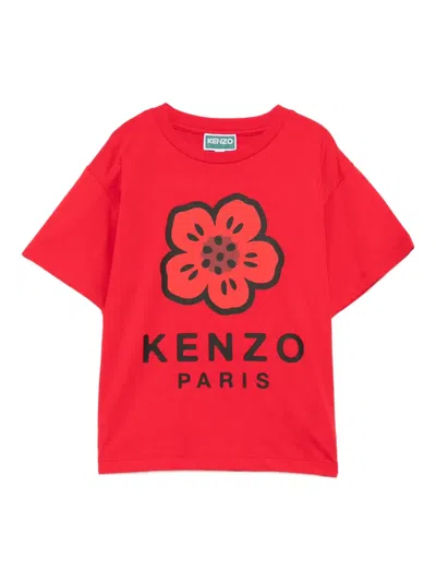 Kenzo Kids' Logo-print T-shirt In Red