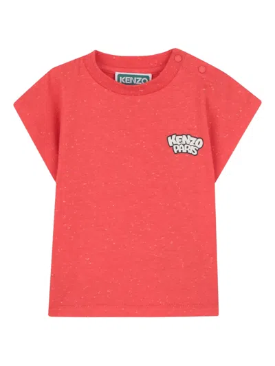 Kenzo Babies' Logo-print T-shirt In Red