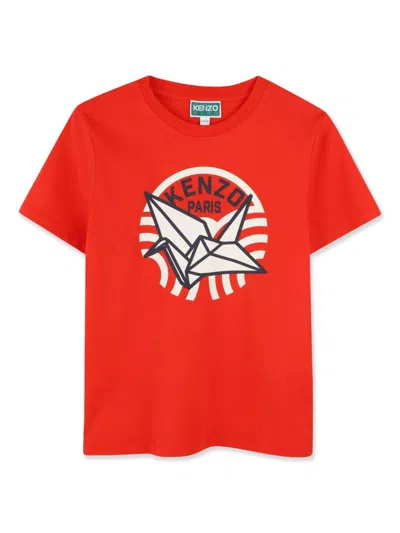 Kenzo Kids' Logo-print T-shirt In Red