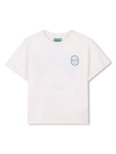Kenzo Kids' Logo-print T-shirt In White