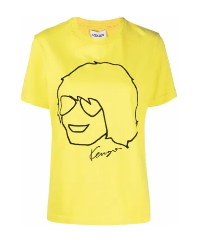 Kenzo Logo-print T-shirt In Yellow