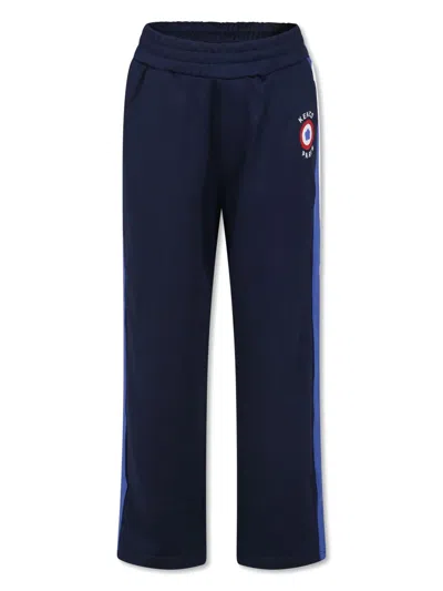 Kenzo Kids' Logo-print Track Pants In Blue