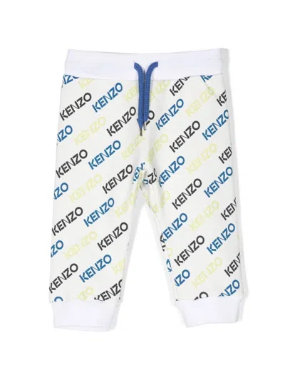 Kenzo Babies' Logo-print Track Pants In White