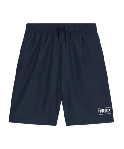 Kenzo Logo-print Track Shorts In Black