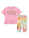 Kenzo Logo-print Trouser Set In Pink