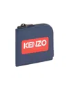 Kenzo Logo-print Zip-up Wallet In Blue