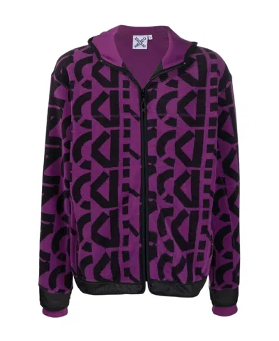 Kenzo Logo-print Zipped  Fleece Hoodie In Black