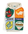 Kenzo Logo-print Zipped Hoodie In White