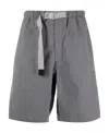 Kenzo Belted-waist Bermuda Shorts In Gray