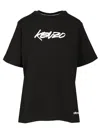 Kenzo Logo Printed Crewneck T-shirt In Black