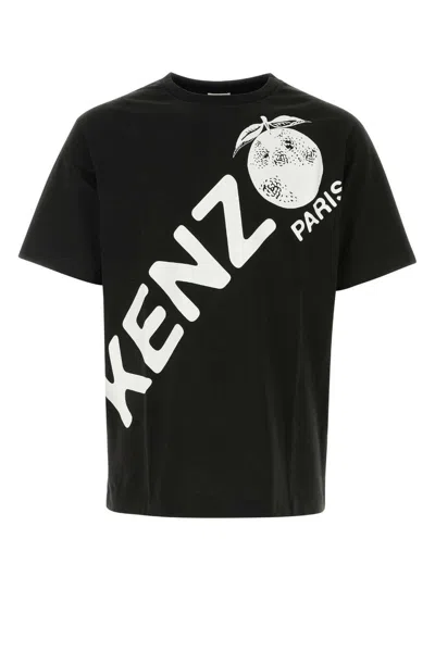 Kenzo Logo Printed Crewneck T-shirt In J Noir