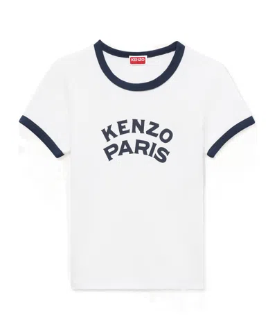 Kenzo Logo Printed Crewneck T-shirt In White