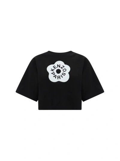 Kenzo Logo Printed Cropped T In Black