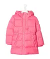 Kenzo Logo Printed Down Jacket In Pink