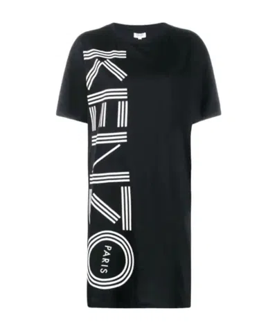 Kenzo Logo Printed Dress In Black